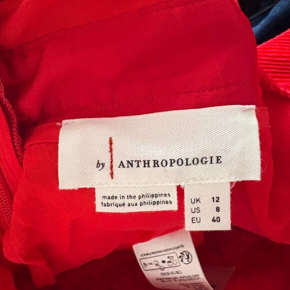 Anthropologie Plisse Halter Jumpsuit Red Size 8 - Picture 6 of 7